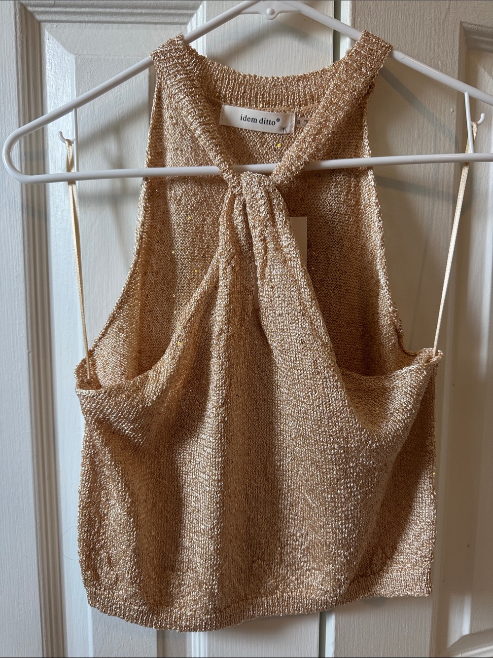 Gold Knit Halter Top